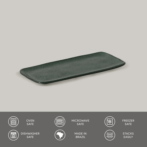 Porto Brasil Organic Abstract Hand Finished Stoneware Serving Platter - Set of 4