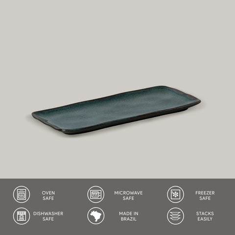 Porto Brasil Organic Abstract Hand Finished Stoneware Serving Platter - Set of 4