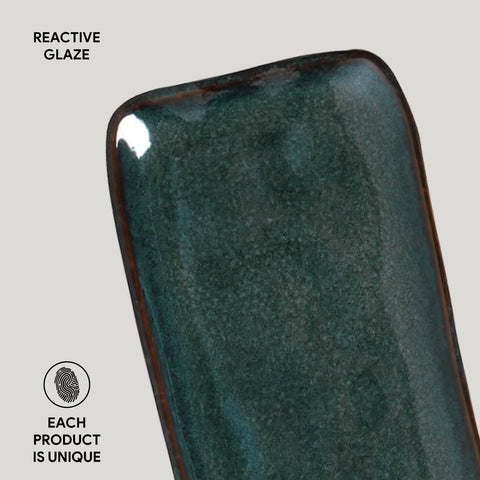 Porto Brasil Organic Abstract Hand Finished Stoneware Serving Platter - Set of 4