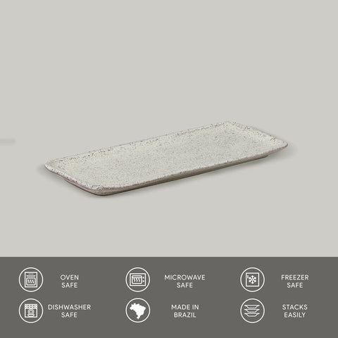 Porto Brasil Porto Brasil Everyday Minimalist Abstract Stoneware Serving Platter - Set of 4