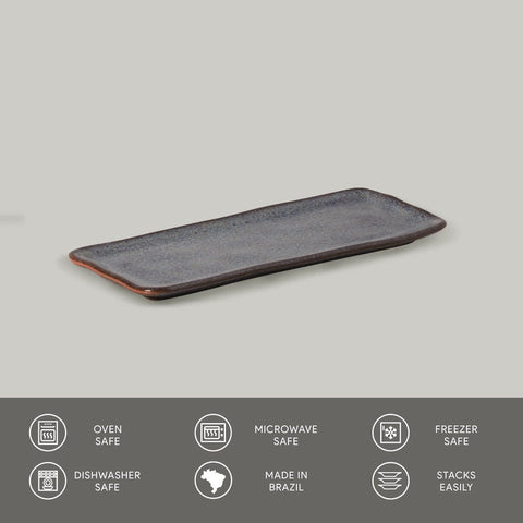 Porto Brasil Organic Abstract Stoneware Hand Finished Serving Platter - Set of 4