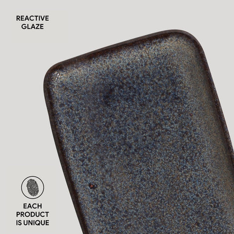 Porto Brasil Organic Abstract Stoneware Hand Finished Serving Platter - Set of 4