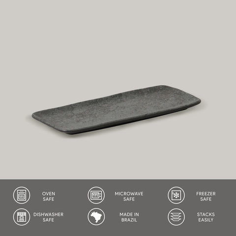 Porto Brasil Minimalist Abstract Stoneware Hand Finished Serving Platter - Set of 4