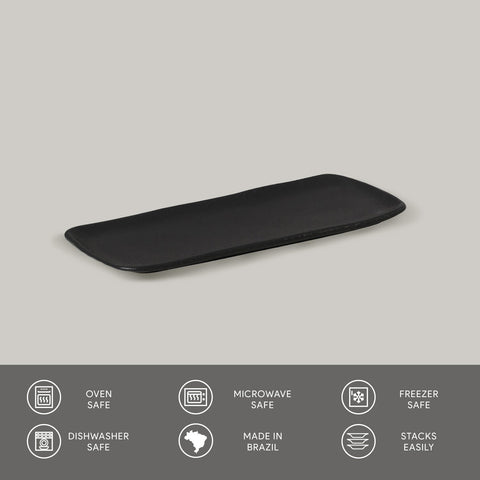 Porto Brasil Modern Hand Finished Matte Stoneware Serving Platter - Set of 4