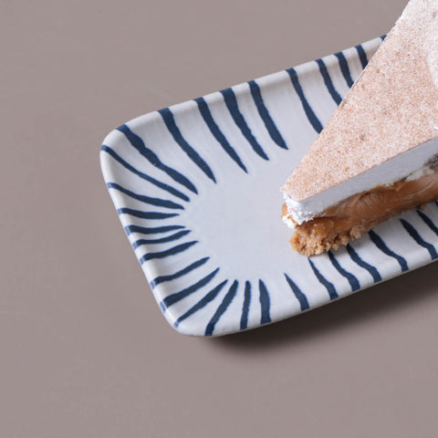 Porto Brasil Modern Hand Finished Stoneware Stripe Serving Platter - Set of 4