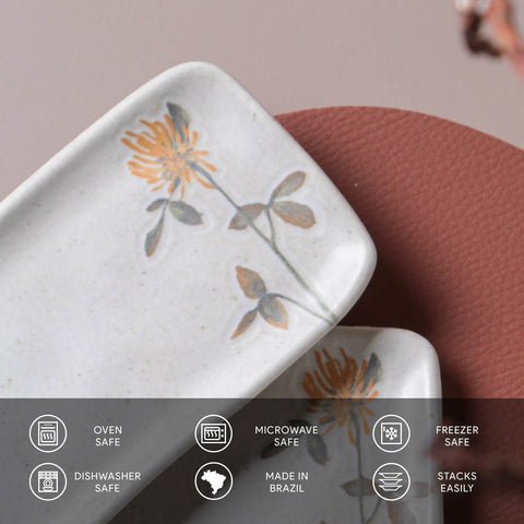 Porto Brasil Organic Hand Finished Stoneware Serving Platter - Set of 4