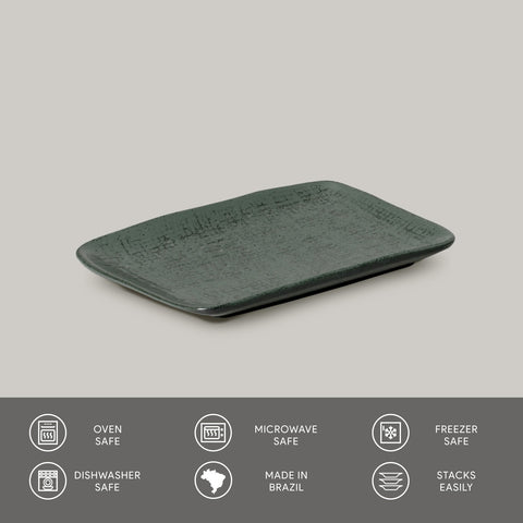 Porto Brasil Porto Brasil Decorated Organic Abstract Stoneware Serving Platter - Set of 4