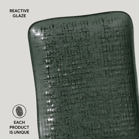 Porto Brasil Porto Brasil Decorated Organic Abstract Stoneware Serving Platter - Set of 4