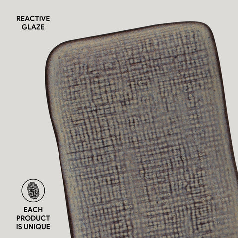 Porto Brasil Modern Abstract Hand Finished Stoneware Serving Platter - Set of 4