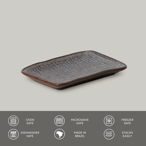 Porto Brasil Organic Abstract Stoneware Glazed Serving Platter - Set of 4