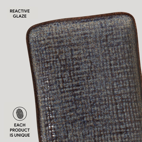 Porto Brasil Organic Abstract Stoneware Glazed Serving Platter - Set of 4