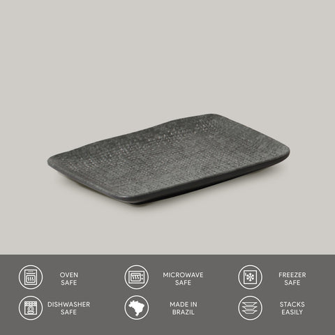 Porto Brasil Porto Brasil Everyday Modern Geometric Stoneware Serving Platter - Set of 4