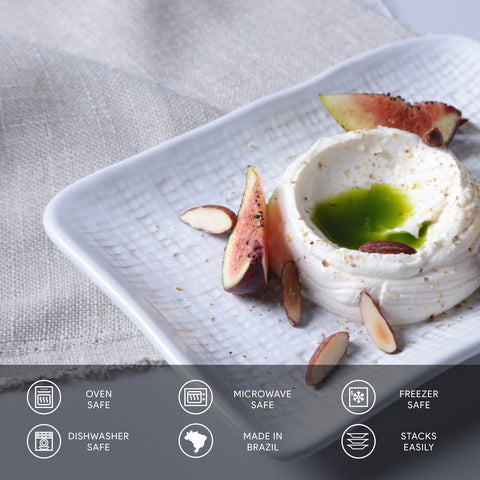 Porto Brasil Minimalist Abstract Hand Finished Stoneware Serving Platter - Set of 4