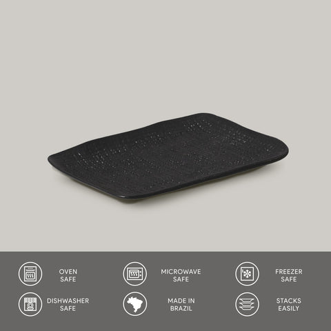 Porto Brasil Porto Brasil Everyday Minimalist Abstract Glazed Serving Platter - Set of 4