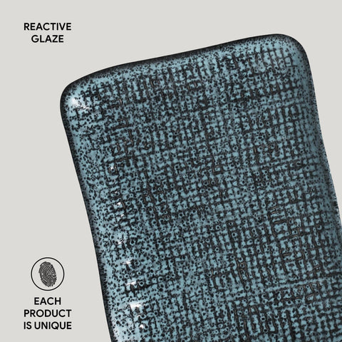 Porto Brasil Modern Abstract Stoneware Serving Platter with Glazed Finish - Set of 4