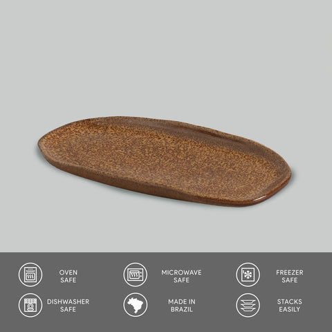 Porto Brasil Porto Brasil Everyday Organic Abstract Stoneware Serving Platter - Set of 4