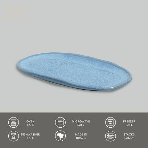 Porto Brasil Contemporary Abstract Hand Finished Stoneware Serving Platter - Set of 4