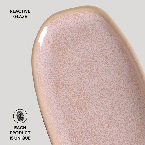 Porto Brasil Organic Abstract Stoneware Hand Finished Glazed Serving Platter - Set of 4