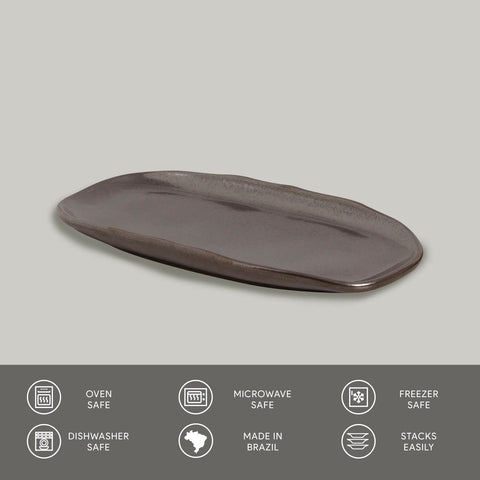 Porto Brasil Modern Abstract Hand Finished Stoneware Serving Platter - Set of 4