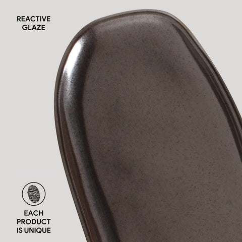 Porto Brasil Modern Abstract Hand Finished Stoneware Serving Platter - Set of 4