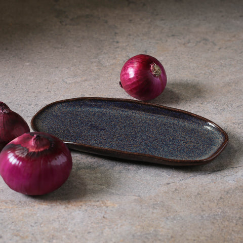 Porto Brasil Organic Abstract Hand Finished Glazed Stoneware Serving Platter - Set of 4