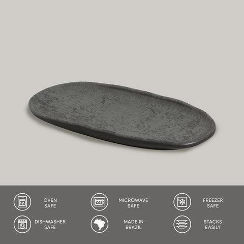 Porto Brasil Porto Brasil Everyday Minimalist Abstract Hand Finished Serving Platter - Set of 4