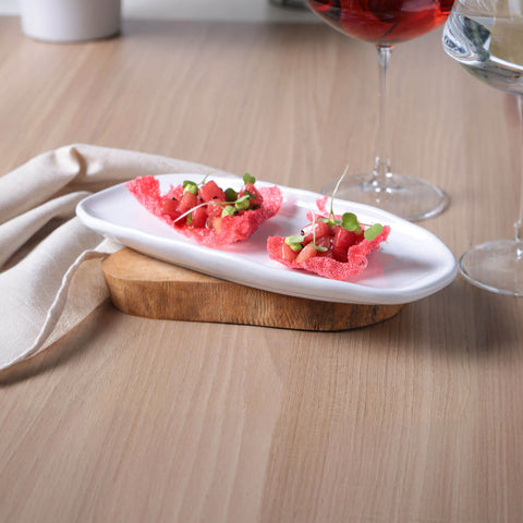 Porto Brasil Minimalist Hand Finished Glazed Stoneware Serving Platter - Set of 4