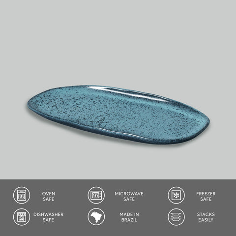 Porto Brasil Porto Brasil Decorated Organic Abstract Glazed Serving Platter - Set of 4