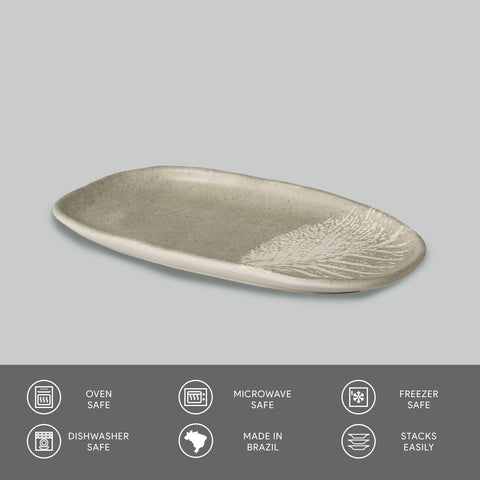 Porto Brasil Organic Hand Finished Stoneware Serving Platter - Set of 4