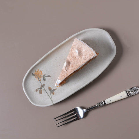 Porto Brasil Organic Minimalist Hand Finished Glazed Stoneware Serving Platter - Set of 4