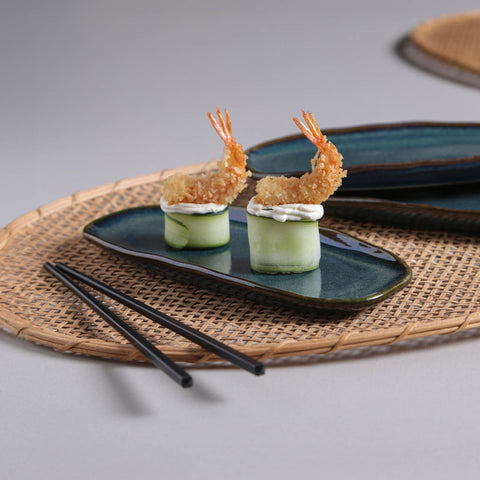 Porto Brasil Organic Modern Hand Finished Stoneware Serving Platter - Set of 4