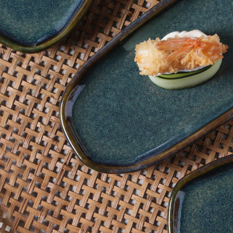 Porto Brasil Organic Modern Hand Finished Stoneware Serving Platter - Set of 4