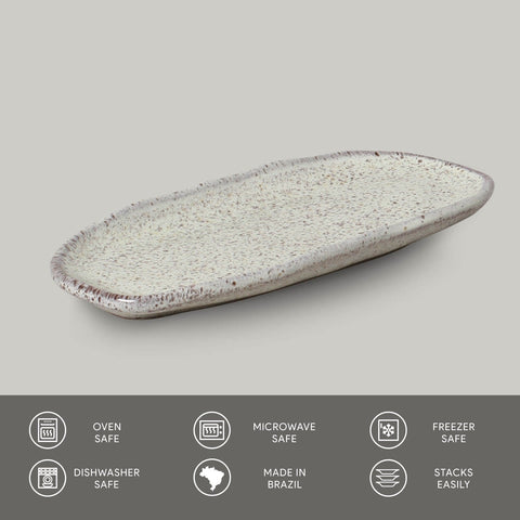 Porto Brasil Porto Brasil Everyday Organic Abstract Stoneware Serving Platter - Set of 4