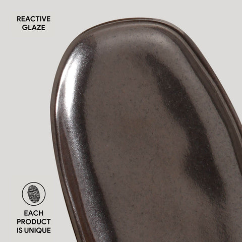 Porto Brasil Organic Abstract Stoneware Glazed Serving Platter - Set of 4