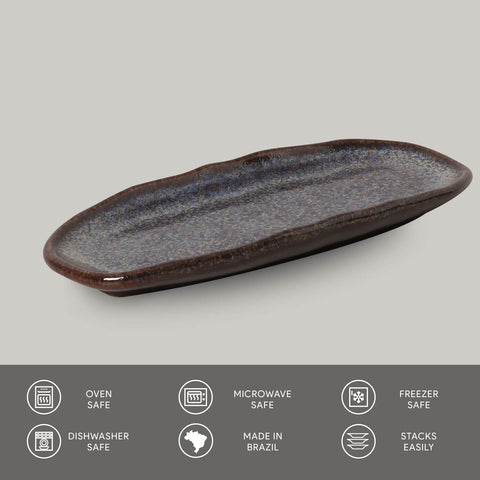 Porto Brasil Porto Brasil Everyday Organic Abstract Stoneware Serving Platter - Set of 4