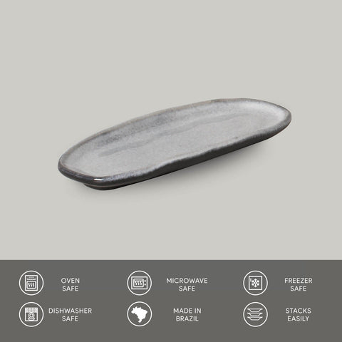 Porto Brasil Porto Brasil Everyday Minimalist Hand Finished Stoneware Serving Platter - Set of 4