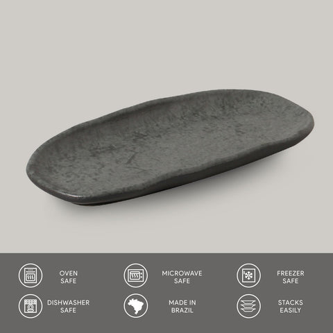 Porto Brasil Organic Hand Finished Stoneware Serving Platter - Set of 4