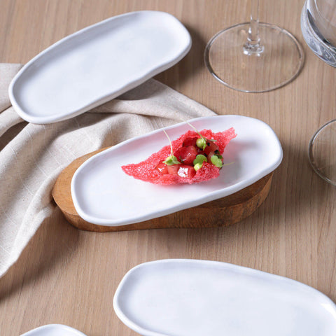 Porto Brasil Minimalist Hand Finished Glazed Stoneware Serving Platter - Set of 4