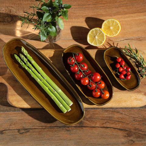 Porto Brasil Organic Hand Finished Stoneware Serving Platter - Set of 4