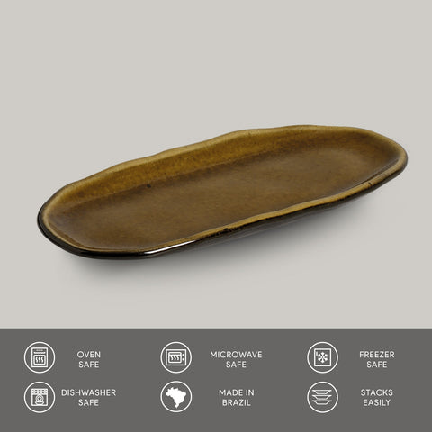 Porto Brasil Organic Hand Finished Stoneware Serving Platter - Set of 4