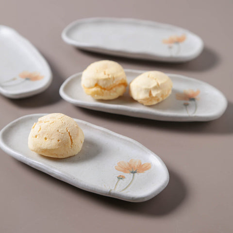 Porto Brasil Scandinavian Organic Hand Finished Flower Graphic Serving Platter - Set of 4