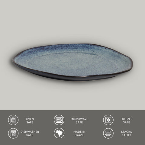 Everyday Handmade Abstract Glazed Stoneware Plate Set