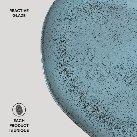 Porto Brasil Decorated Abstract Glazed Stoneware Plate Set - Set of 6