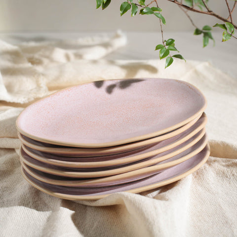 Porto Brasil Everyday Handmade Organic Stoneware Dessert Plate Set - Set of 6