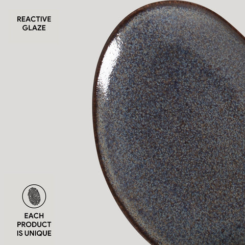 Porto Brasil Everyday Organic Abstract Glazed Stoneware Dessert Plate Set - Set of 6