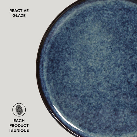 Everyday Handmade Abstract Glazed Stoneware Plate Set