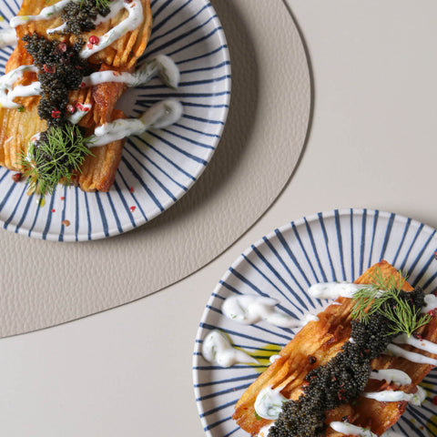 Porto Brasil Decorated Scandinavian Geometric Glazed Plate Set - Set of 6