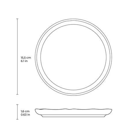 Porto Brasil Decorated Scandinavian Geometric Glazed Plate Set - Set of 6