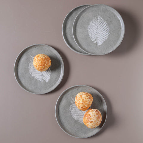 Decorated Organic Scandinavian Abstract Bread & Butter Plate Set