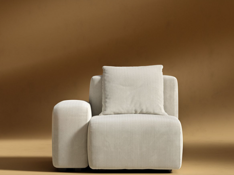 Kaye Contemporary Slipper Lounge Chair with Removable Cushions